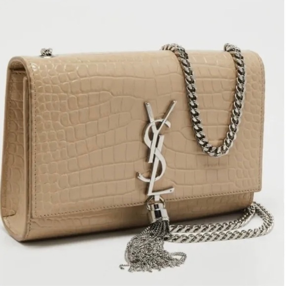 Authentic YSL small kate croc- embossed chain shoulder bag - Picture 2 of 14